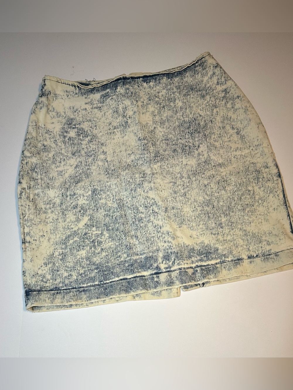Vtg 80s IOU Acid Wash Denim Mini Skirt